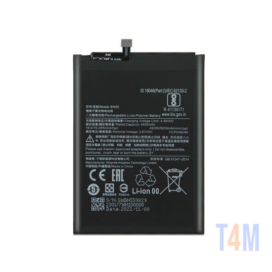 Bateria Xiaomi Redmi Note 9s/BN55 5020mAh